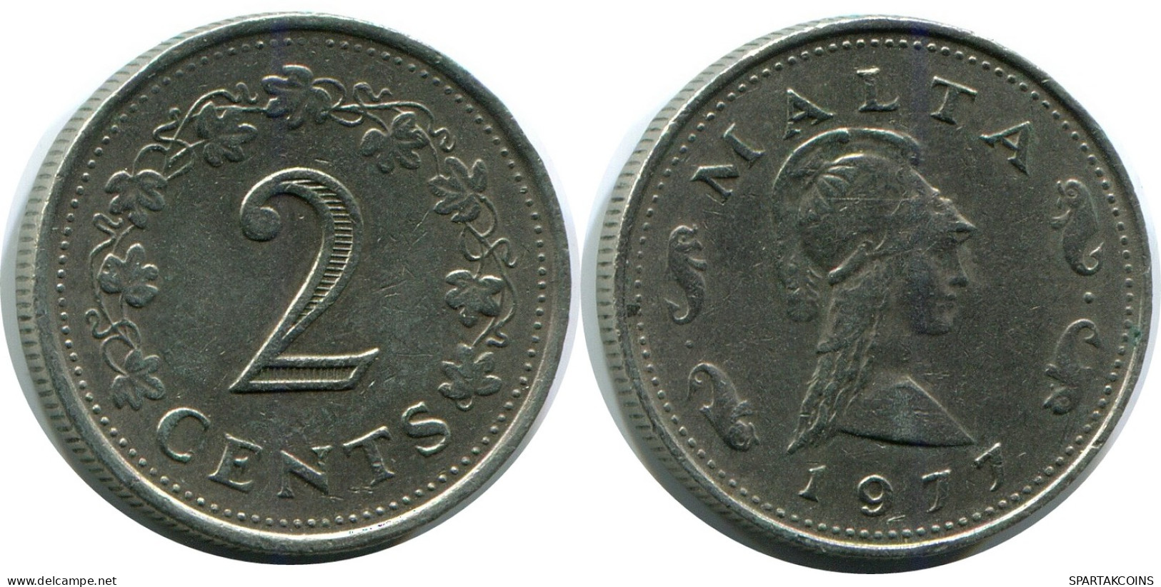 2 CENTS 1977 MALTA Münze #AR931.D - Malte