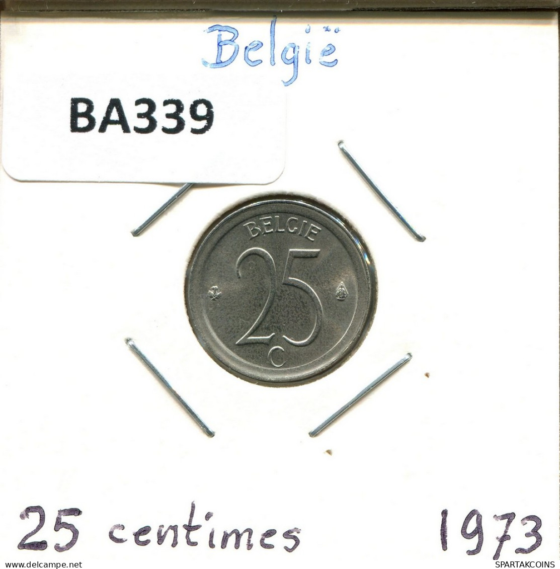 25 CENTIMES 1973 DUTCH Text BELGIEN BELGIUM Münze #BA339.D - 25 Cents