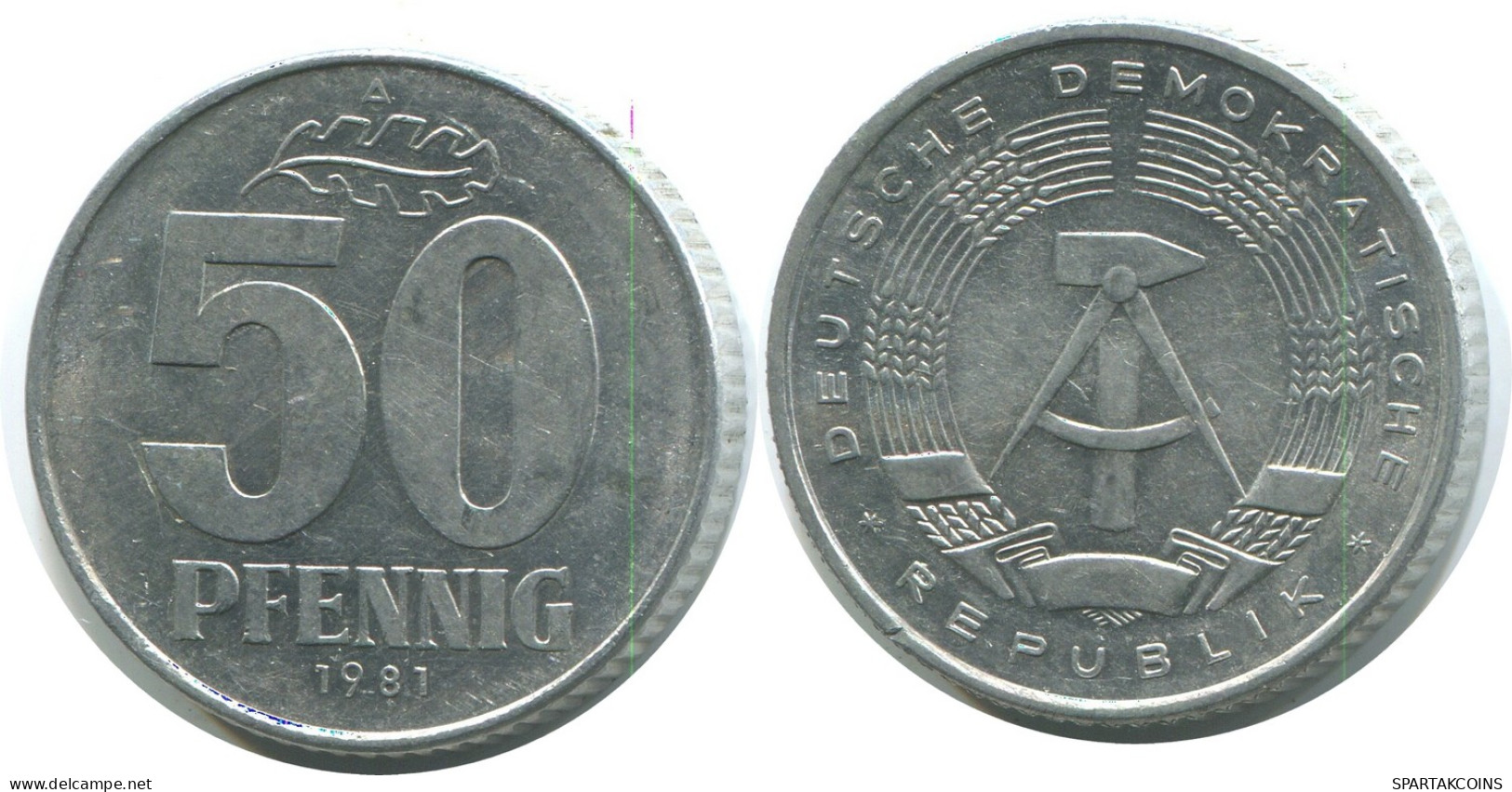 50 PFENNIG 1981 A DDR EAST DEUTSCHLAND Münze GERMANY #AE148.D - 50 Pfennig