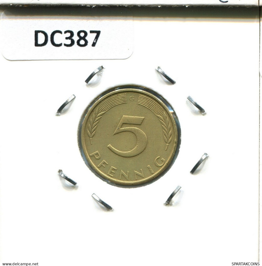 5 PFENNIG 1972 G BRD DEUTSCHLAND Münze GERMANY #DC387.D - 5 Pfennig