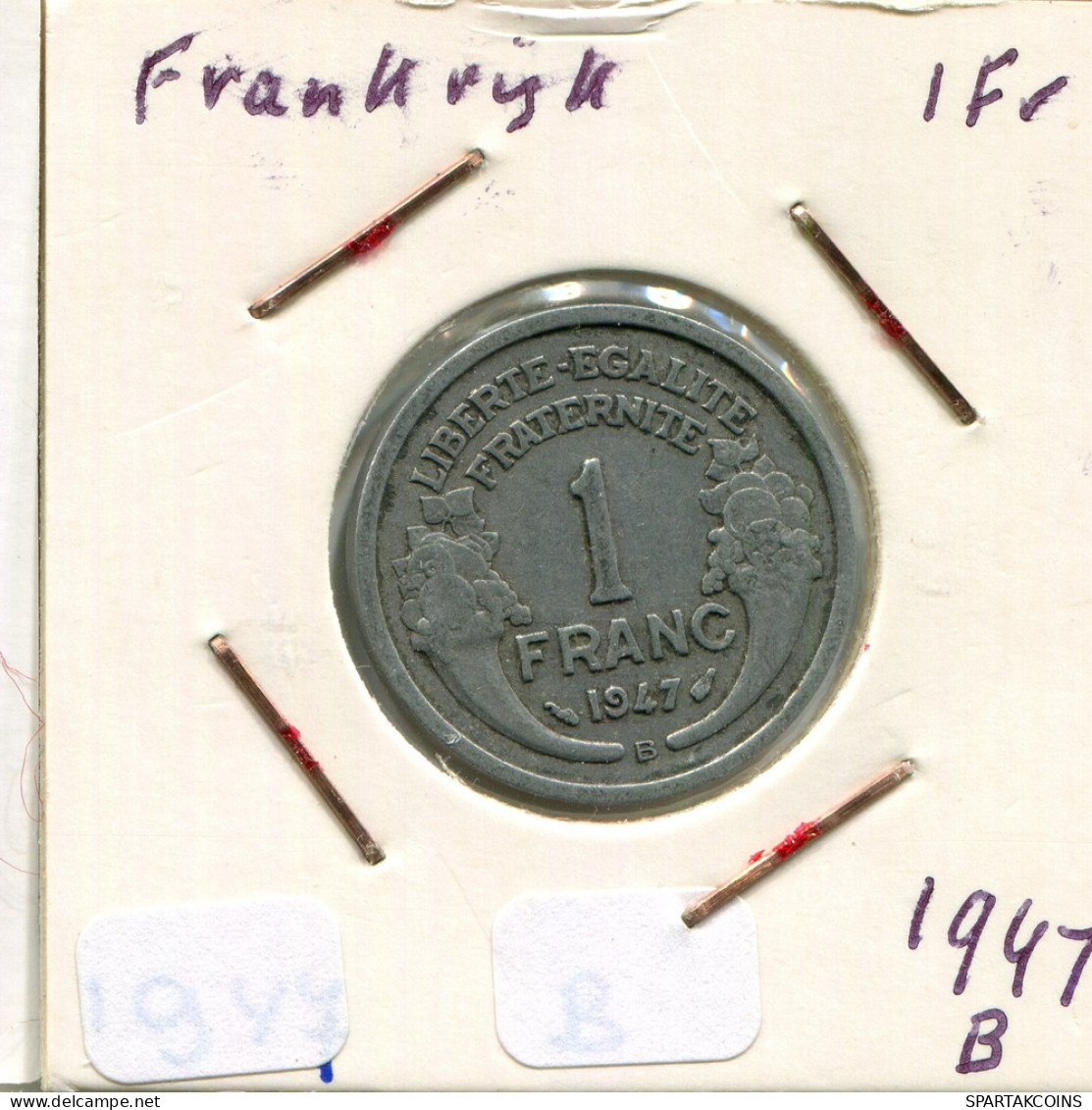 1 FRANC 1947 B FRANKREICH FRANCE Französisch Münze #AM545.D - 1 Franc