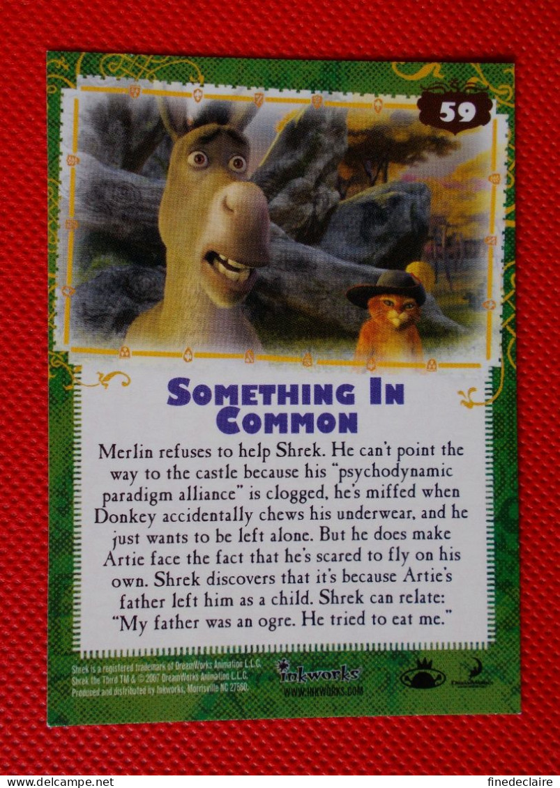 Premium Trading Cards / Carte Rigide - 6,4 X 8,9 Cm - Shrek The Third - 2007 - Story Cards N°59 - Something In Common - Altri & Non Classificati