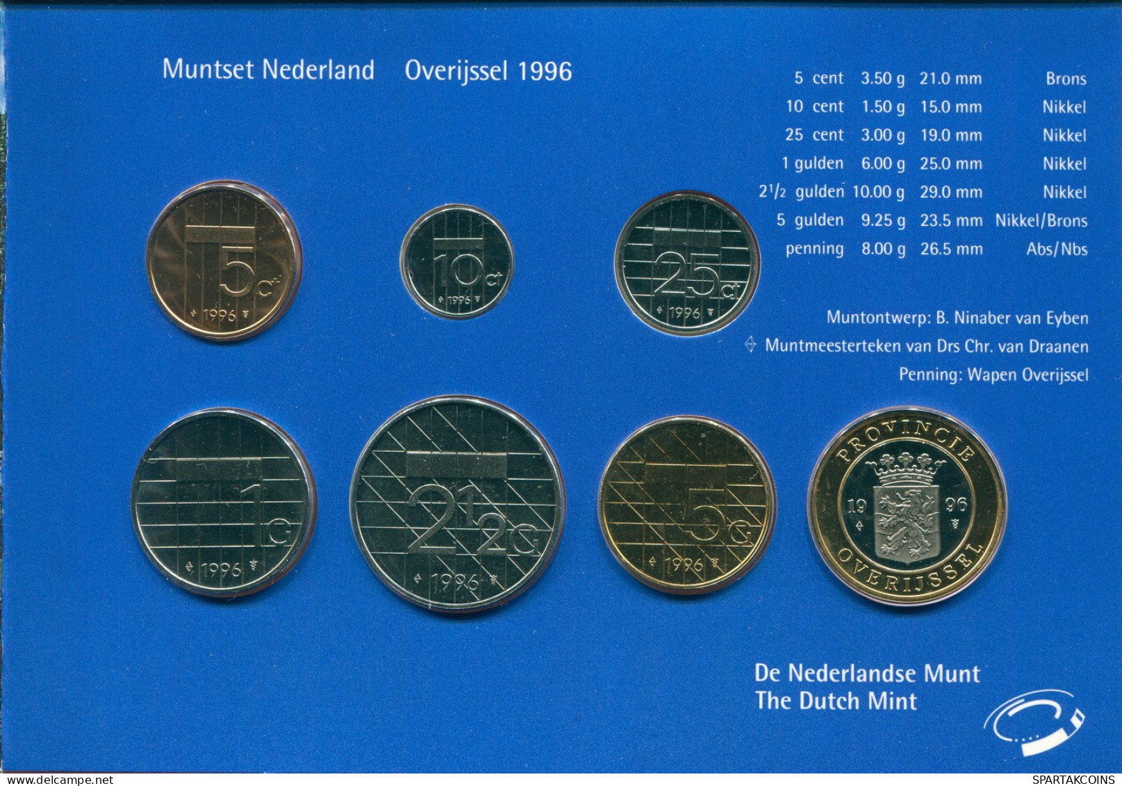 NEERLANDÉS NETHERLANDS 1996 MINT SET 6 Moneda + MEDAL #SET1124.4.E - [Sets Sin Usar &  Sets De Prueba