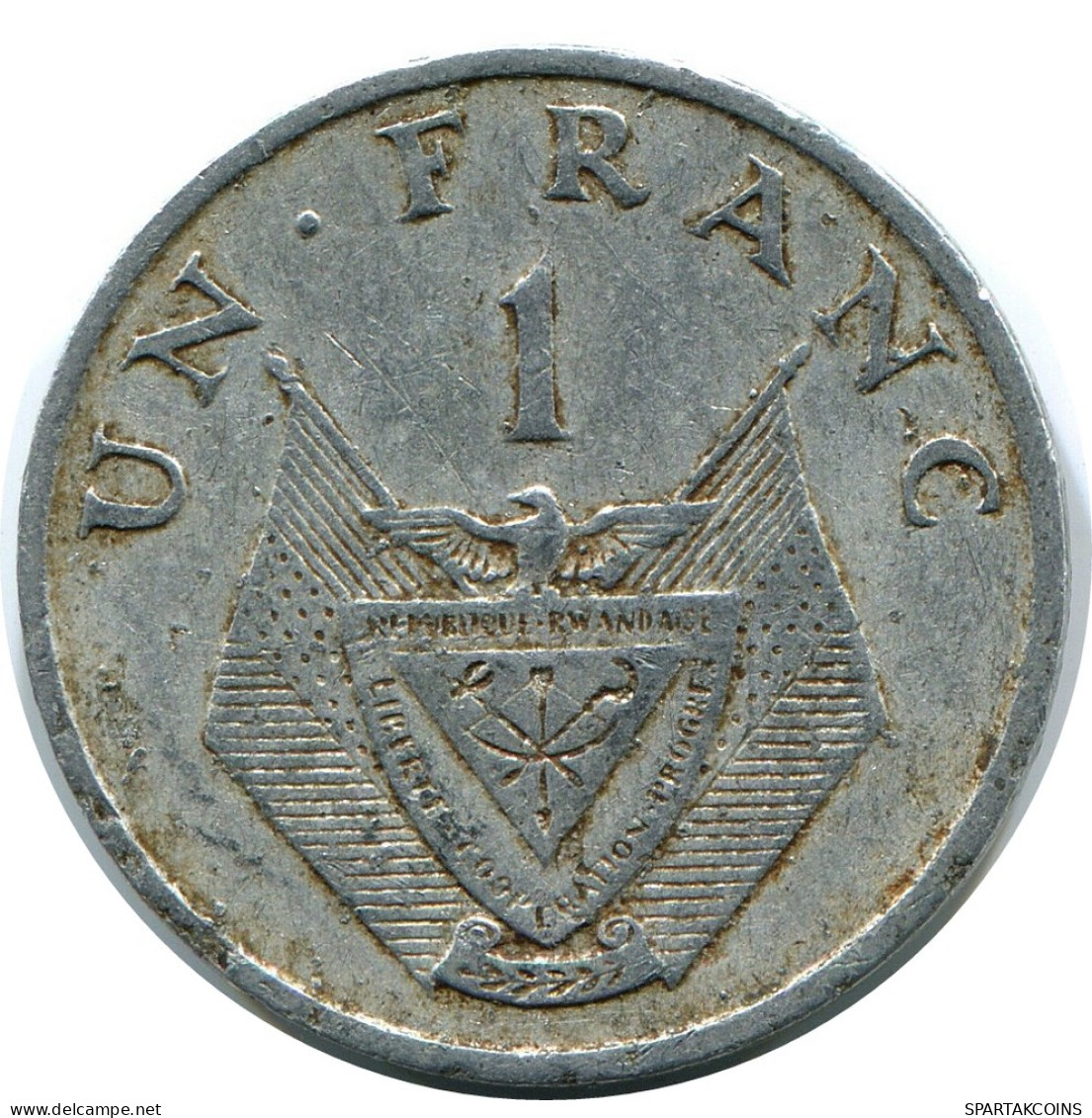 1 FRANC 1974 RWANDA (RUANDA) Moneda #AP920.E - Rwanda