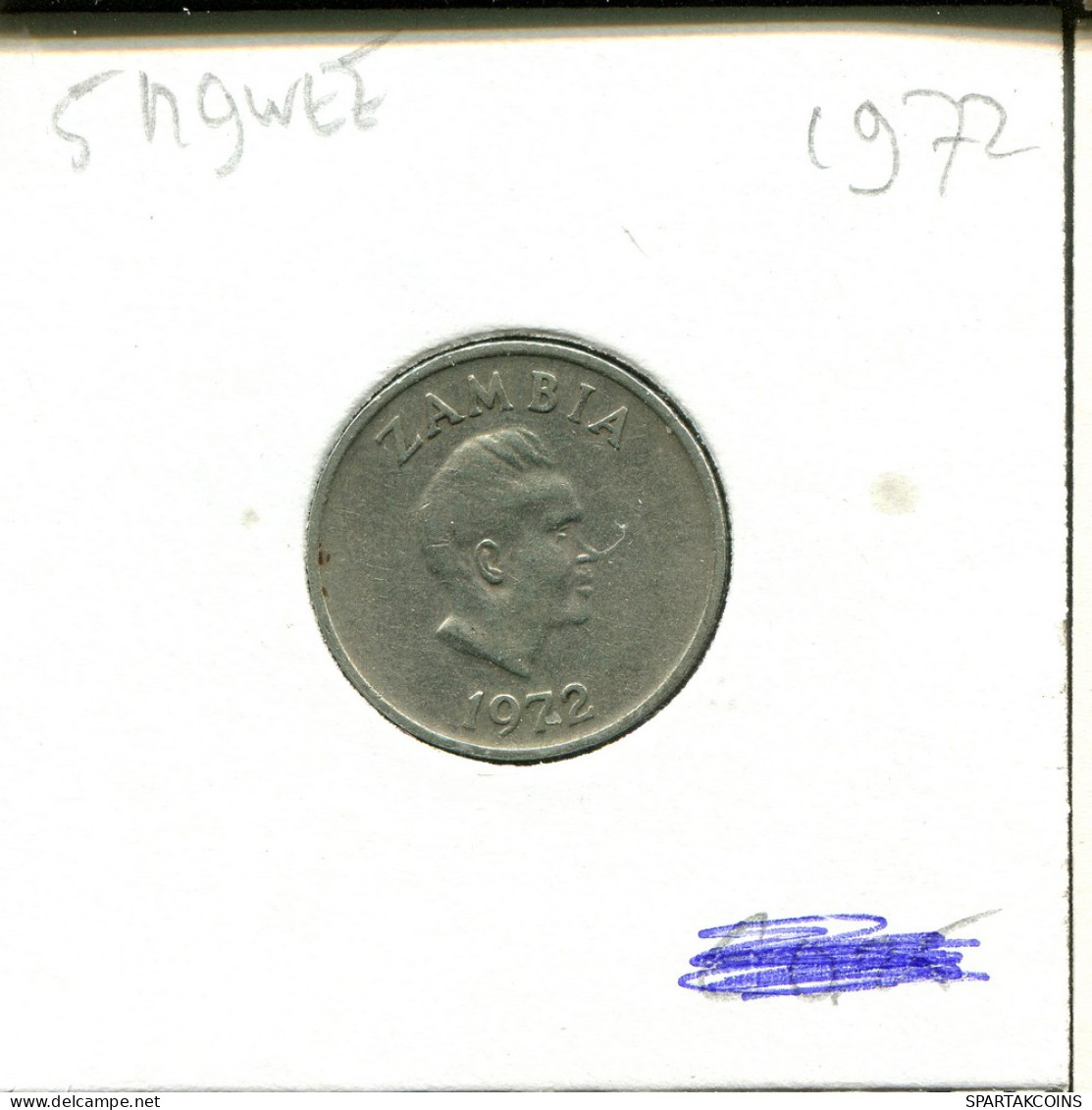 5 NGWEE 1972 ZAMBIA Moneda #AT072.E - Zambia