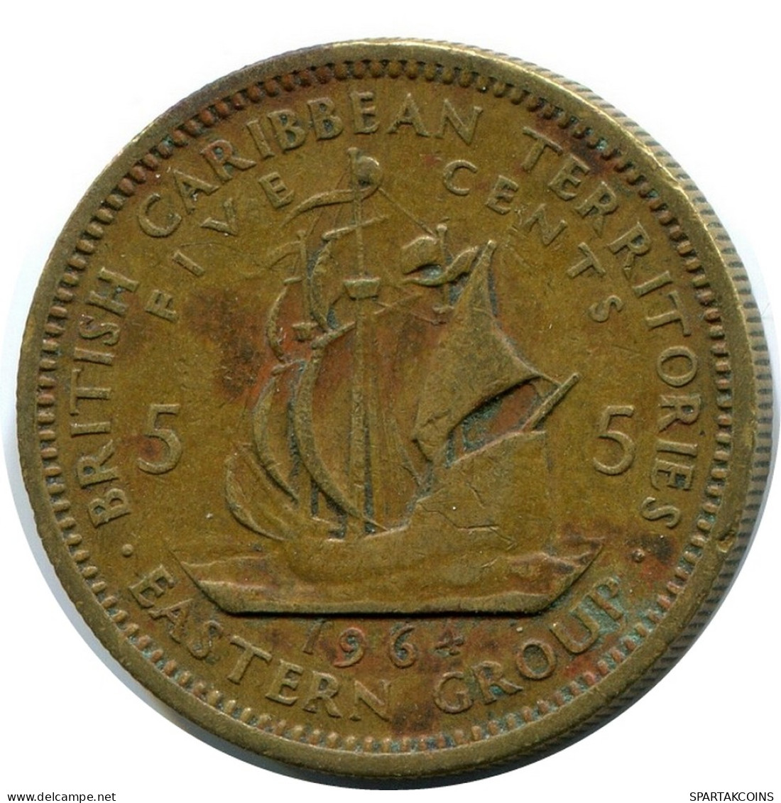 5 CENTS 1964 CARIBE ORIENTAL EAST CARIBBEAN Moneda #BA147.E - Caraïbes Orientales (Etats Des)