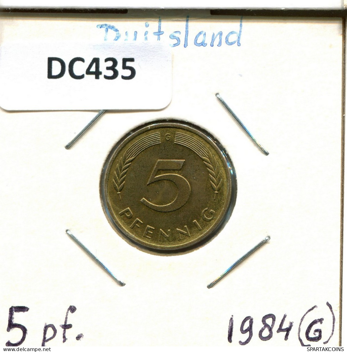 5 PFENNIG 1984 G BRD ALEMANIA Moneda GERMANY #DC435.E - 5 Pfennig