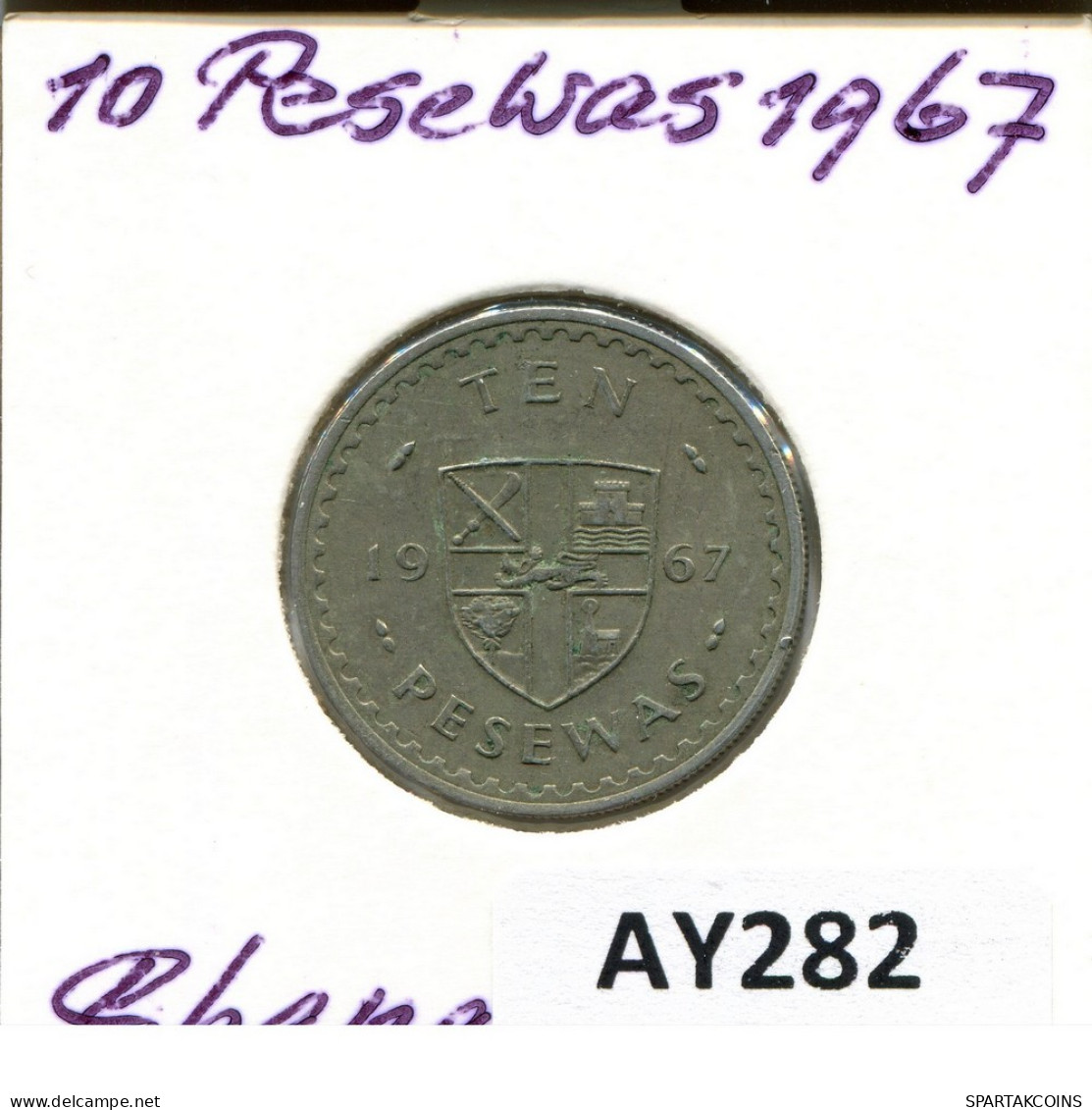 10 PESEWAS 1967 GHANA Moneda #AY282.E - Ghana