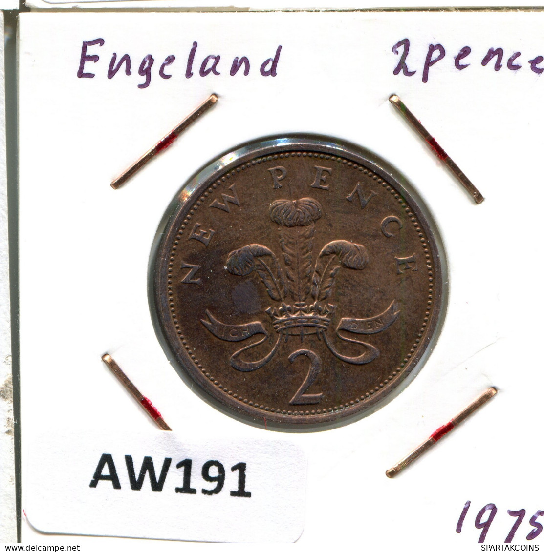 2 NEW PENCE 1975 UK GBAN BRETAÑA GREAT BRITAIN Moneda #AW191.E - 2 Pence & 2 New Pence