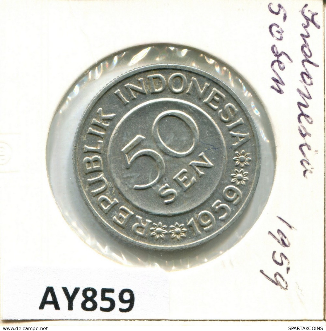 50 SEN 1959 INDONESIA Moneda #AY859.E - Indonésie