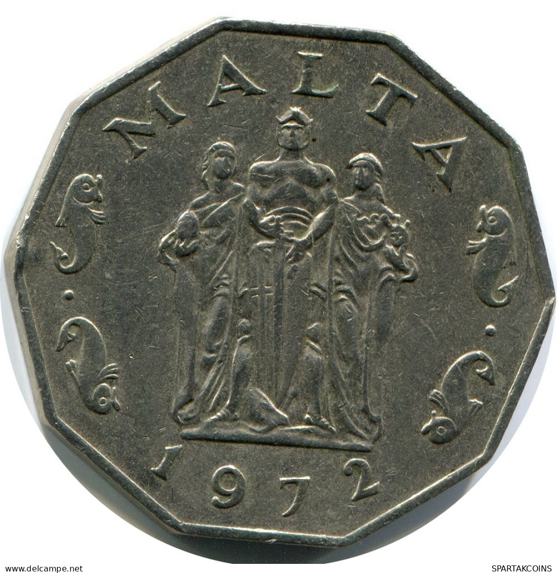 50 CENTS 1972 MALTA Moneda #AZ313.E - Malte