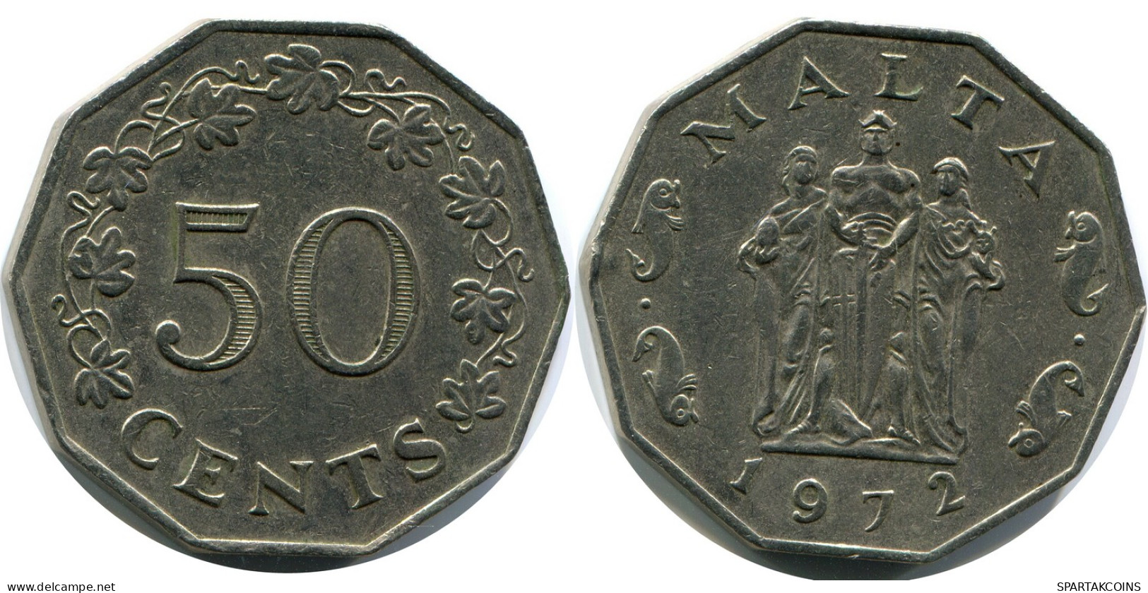 50 CENTS 1972 MALTA Moneda #AZ313.E - Malta