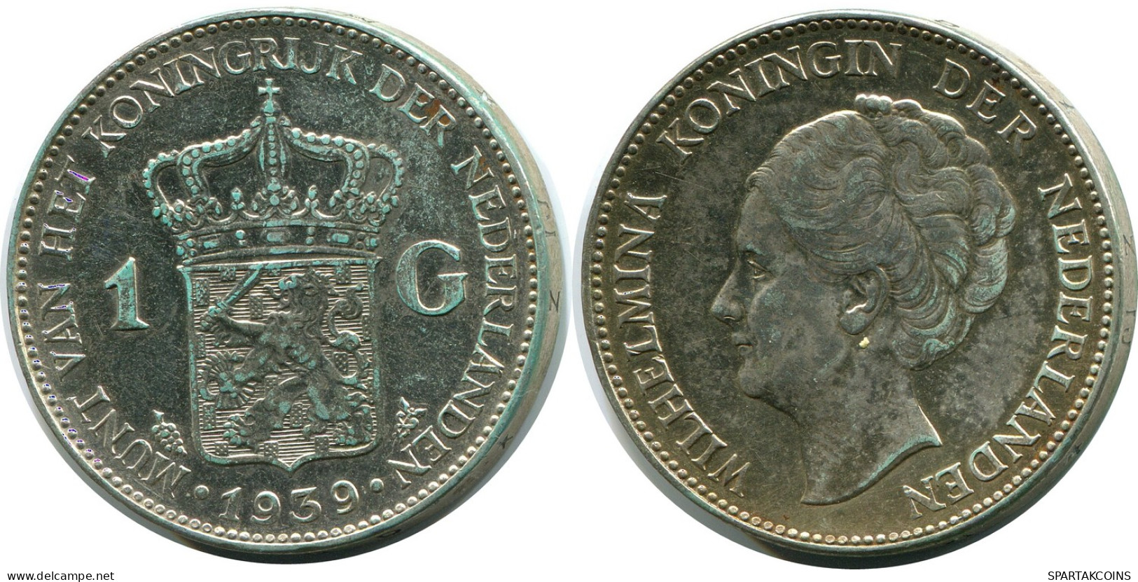 1 GULDEN 1939 NEERLANDÉS NETHERLANDS PLATA Moneda #AR935.E - 1 Gulden