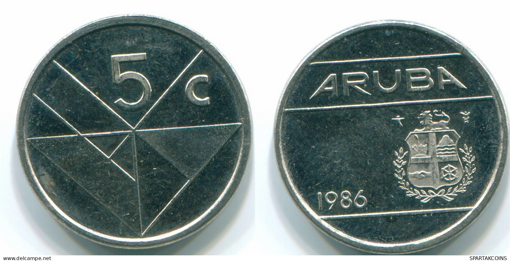 5 CENTS 1986 ARUBA (NEERLANDÉS NETHERLANDS) Nickel Colonial Moneda #S13615.E - Aruba