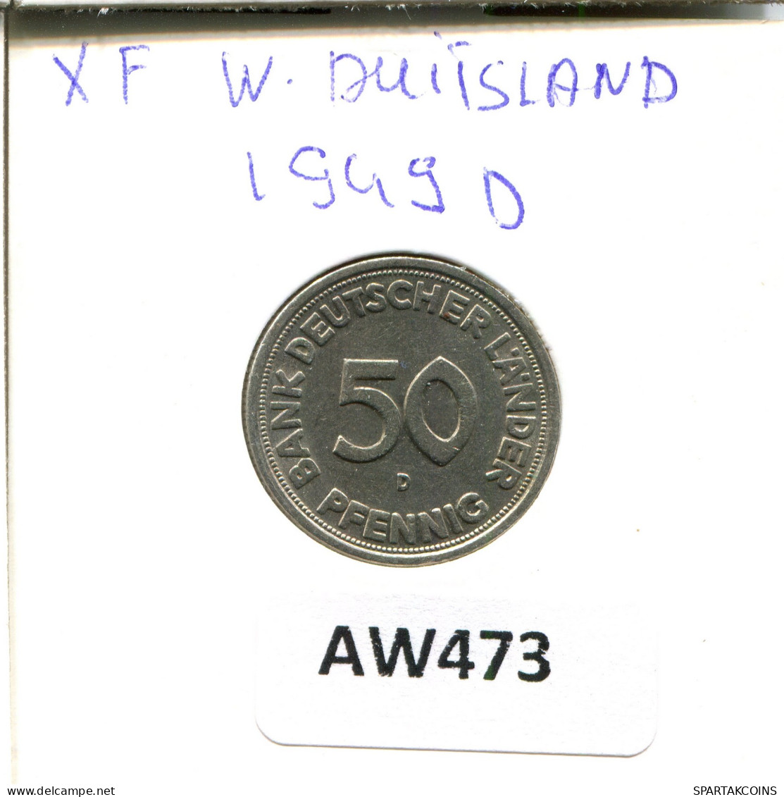 50 PFENNIG 1949 D ALLEMAGNE Pièce GERMANY #AW473.F - 50 Pfennig