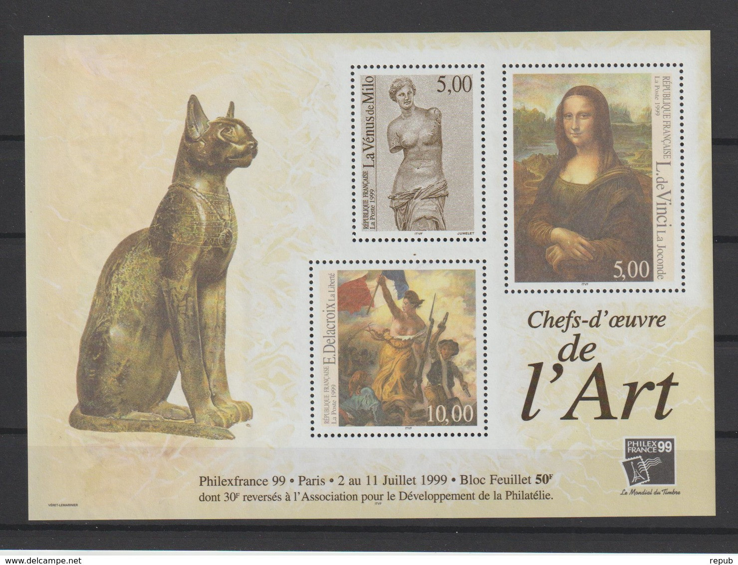 France 1999 Chefs D'oeuvre De L'Art BF 23 ** MNH - Neufs