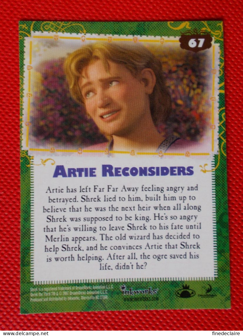 Premium Trading Cards / Carte Rigide - 6,4 X 8,9 Cm - Shrek The Third - 2007 - Story Cards N°67 - Artie Reconsiders - Sonstige & Ohne Zuordnung