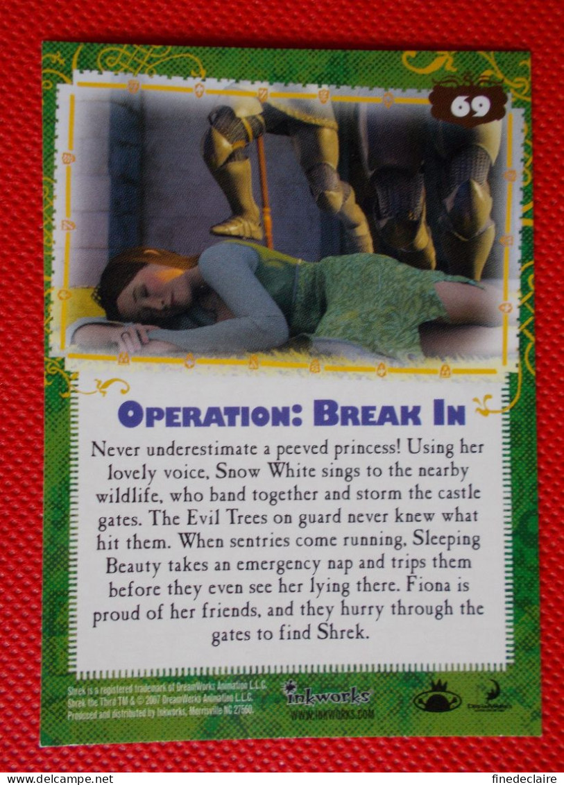 Premium Trading Cards / Carte Rigide - 6,4 X 8,9 Cm - Shrek The Third - 2007 - Story Cards N°69 - Operation: Break In - Otros & Sin Clasificación