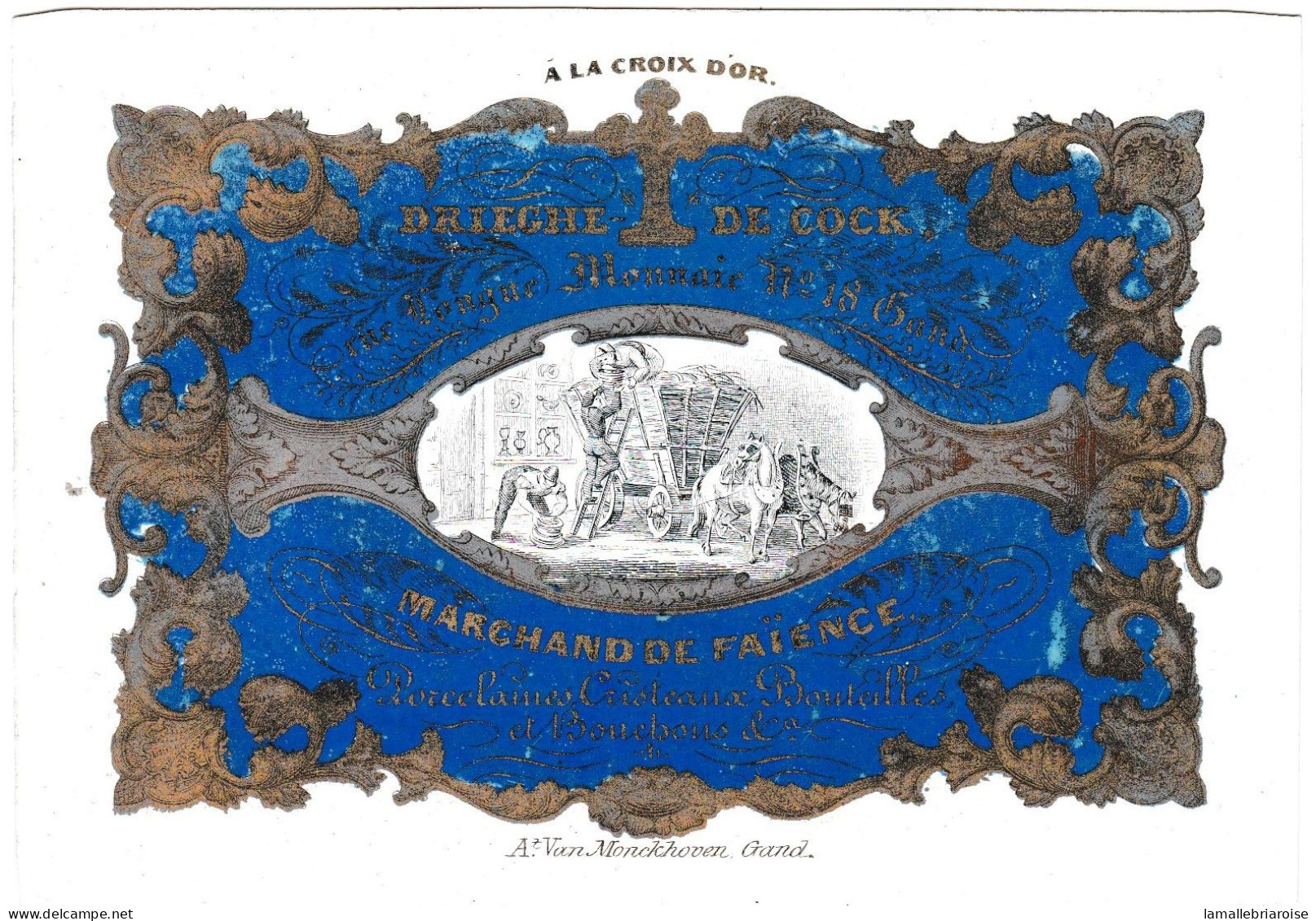 Belgique, "Carte Porcelaine" Porseleinkaart, Drieche De Coke à Gand, Dim: 122x82 Mm - Porzellan