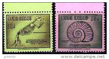 CUBA Fossiles, Fossile, Géologie Yvert N° PA183/84 ** MNH, Neuf Sans Charniere** - Fossiles