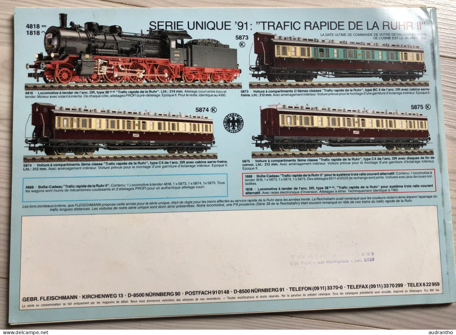 Catalogue FLEISCHMANN Le Train-modèle Des Professionnels HO 1991/1992 - Francese