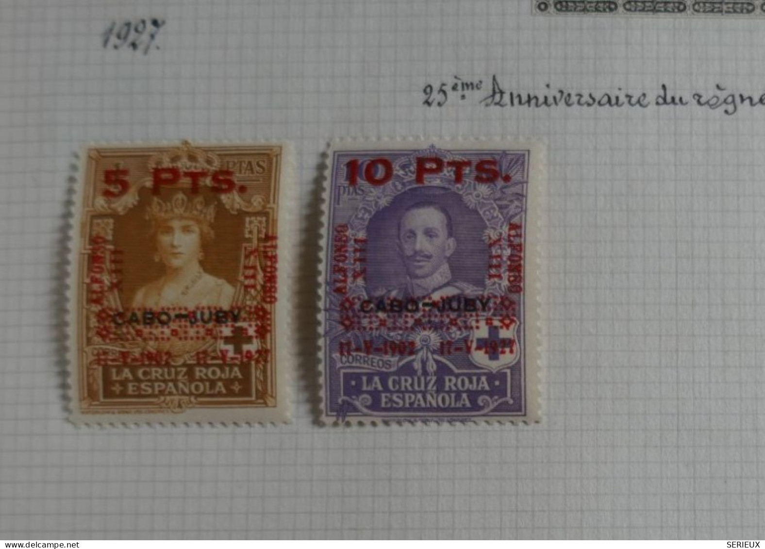 \+\ RED CROSS ESPANA  BELLE PAGE SERIE NEUVE   SURCHARGES CABO JUBY SUR CHARN.  DE 1927 CROIX ROUGE  +BELLE QUALITé+++ - Used Stamps