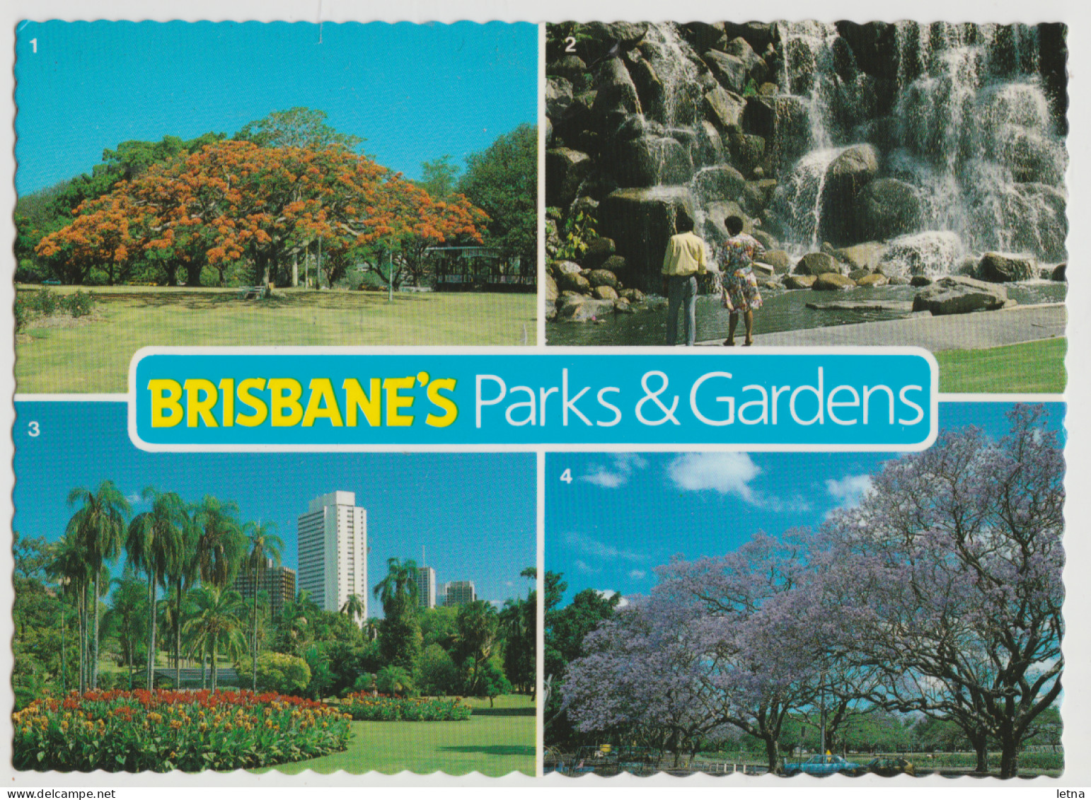 Australia QUEENSLAND QLD Parks & Gardens BRISBANE Nucolorvue 12BS020 Multiview Postcard C1980s - Brisbane