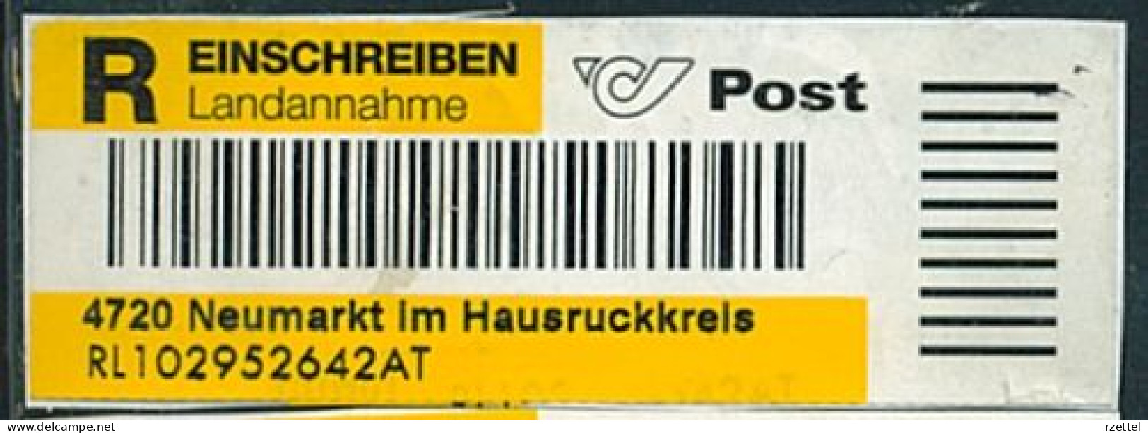 Neumarkt Im Hausruckkreis, Reko-Zettel Landannahme, Einschreiben, - Briefe U. Dokumente