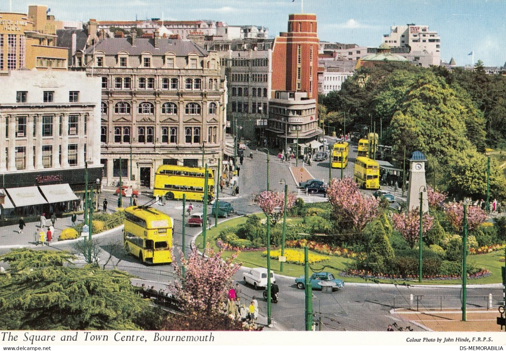 Bournemouth - The Square And Town Centre , Double Deck Bus Old Postcard - Bournemouth (from 1972)