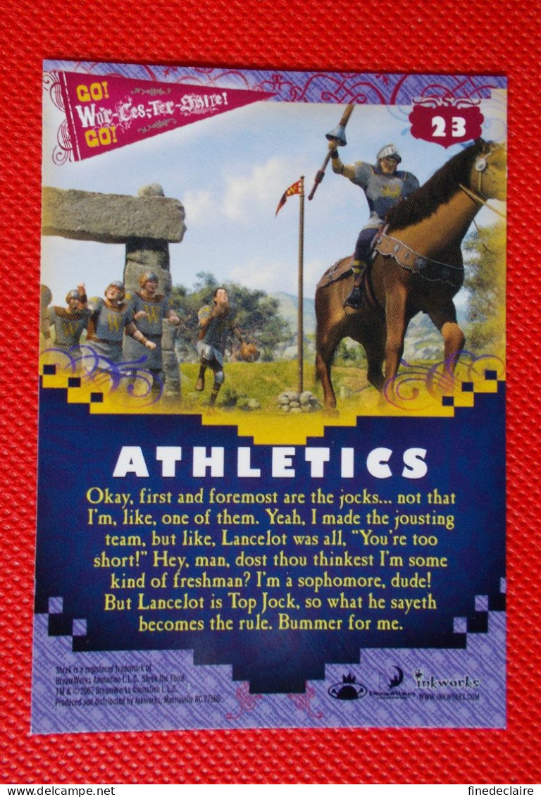 Premium Trading Cards / Carte Rigide - 6,4 X 8,9 Cm - Shrek The Third 2007 - Go! Worcester Go! - N°23 Athletics - Altri & Non Classificati