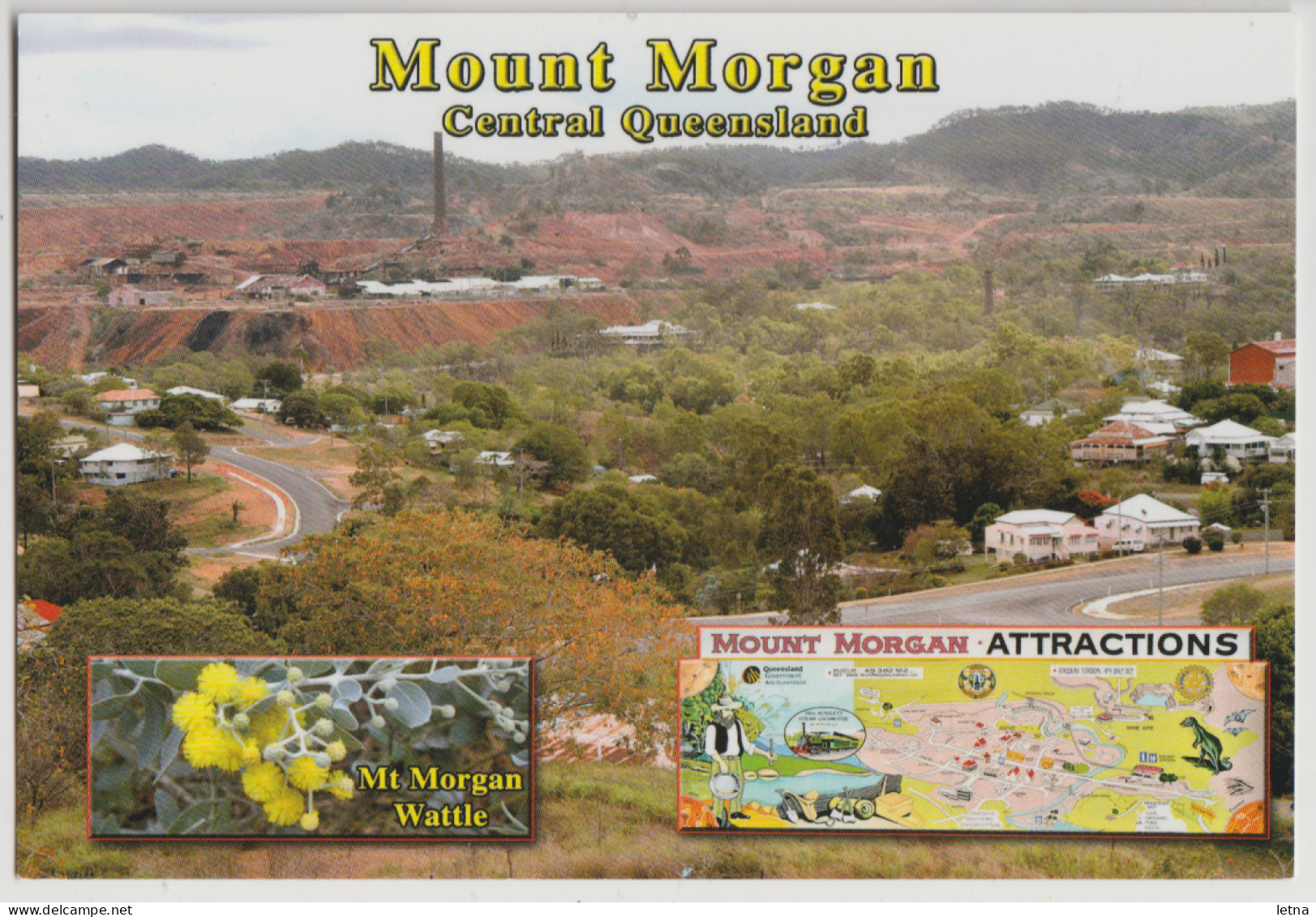 Australia CENTRAL QUEENSLAND QLD Mining Township Of MOUNT MORGAN Rose Series 5811 Postcard C1990s - Autres & Non Classés