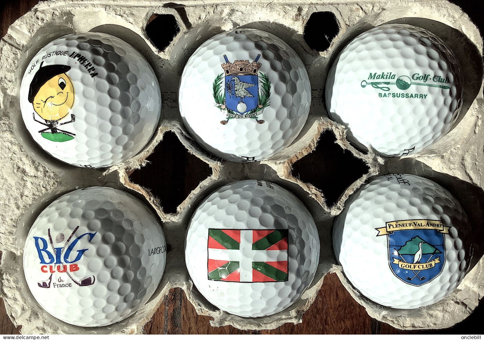 Lot 63 Balles Golf Avec Logos Clubs Publicitaires Compétitions Très Bon état - Bekleidung, Souvenirs Und Sonstige