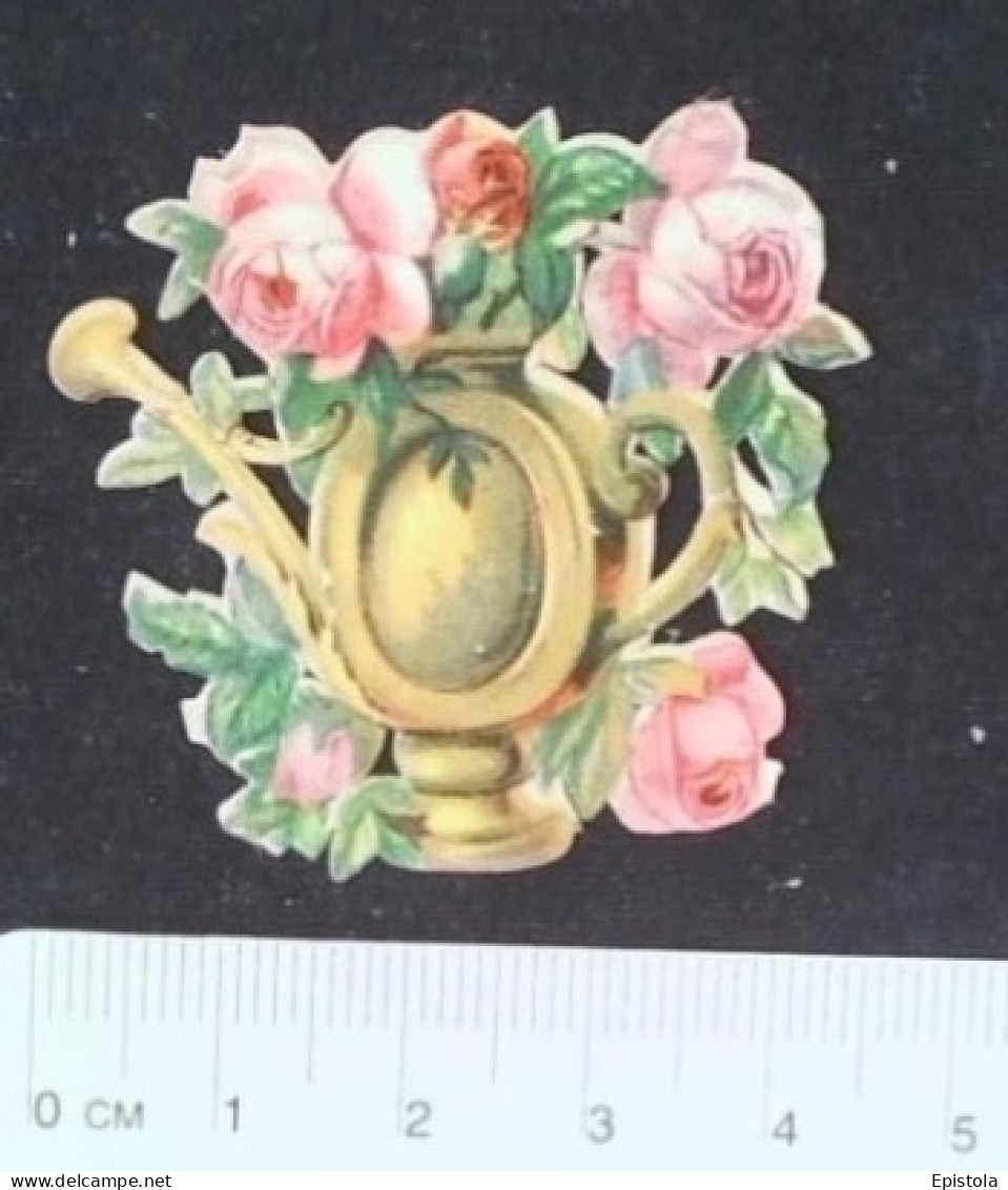 ► Arrosoir Laiton Avec Fleurs  -  Decoupis époque Victorienne XIXe "Victorian Die-cuts" - Flores