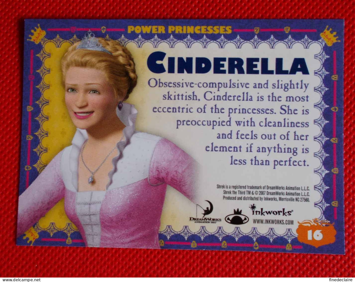 Premium Trading Cards / Carte Rigide - 6,4 X 8,9 Cm - Shrek The Third 2007 - Power Princesses - N°16 Cinderella - Other & Unclassified