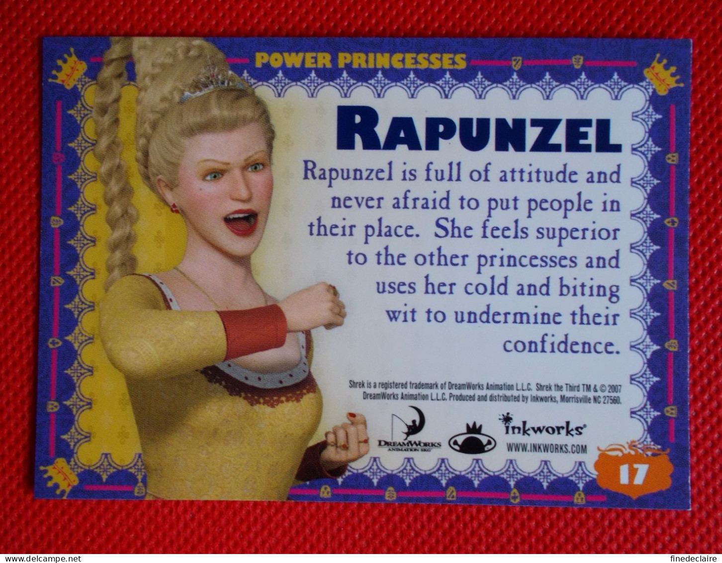 Premium Trading Cards / Carte Rigide - 6,4 X 8,9 Cm - Shrek The Third 2007 - Power Princesses - N°17 Rapunzel - Altri & Non Classificati