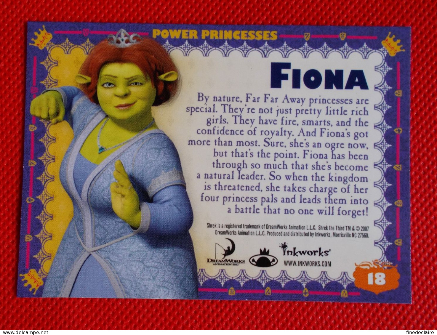 Premium Trading Cards / Carte Rigide - 6,4 X 8,9 Cm - Shrek The Third 2007 - Power Princesses - N°18 Fiona - Sonstige & Ohne Zuordnung