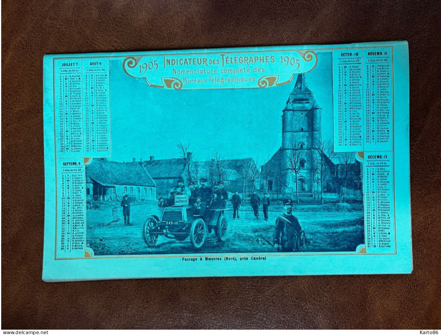 Indicateur Des Télégraphes 1905 * Calendrier Calendar Almanach * Illustré * Cambrai Service Des Postes & Moeuvres - Tamaño Grande : 1901-20