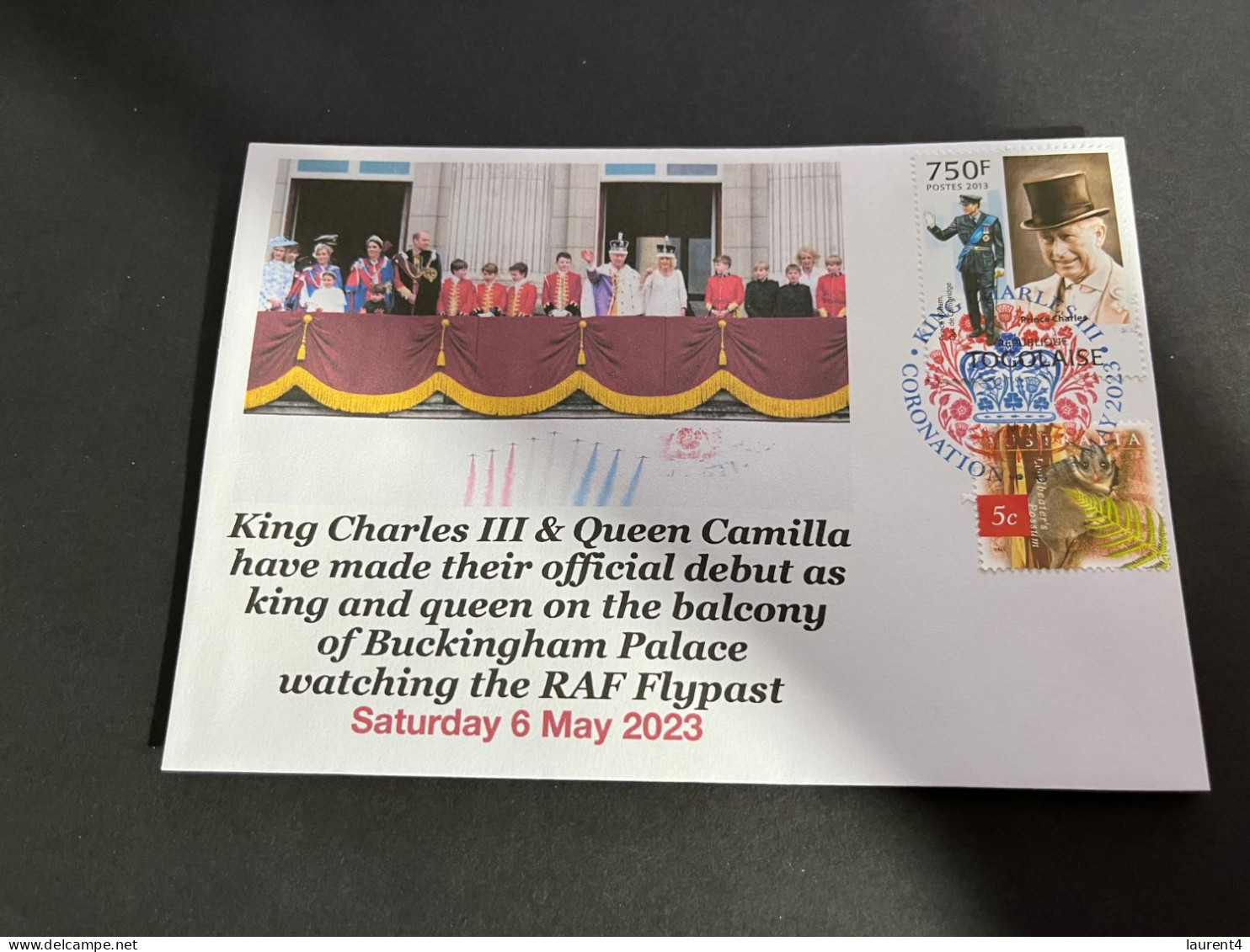 (2 Q 32) Coronation Of King Charles III & Queen Camilla (cover With Prince Charles Stamp) Balcony Flypast - Covers & Documents