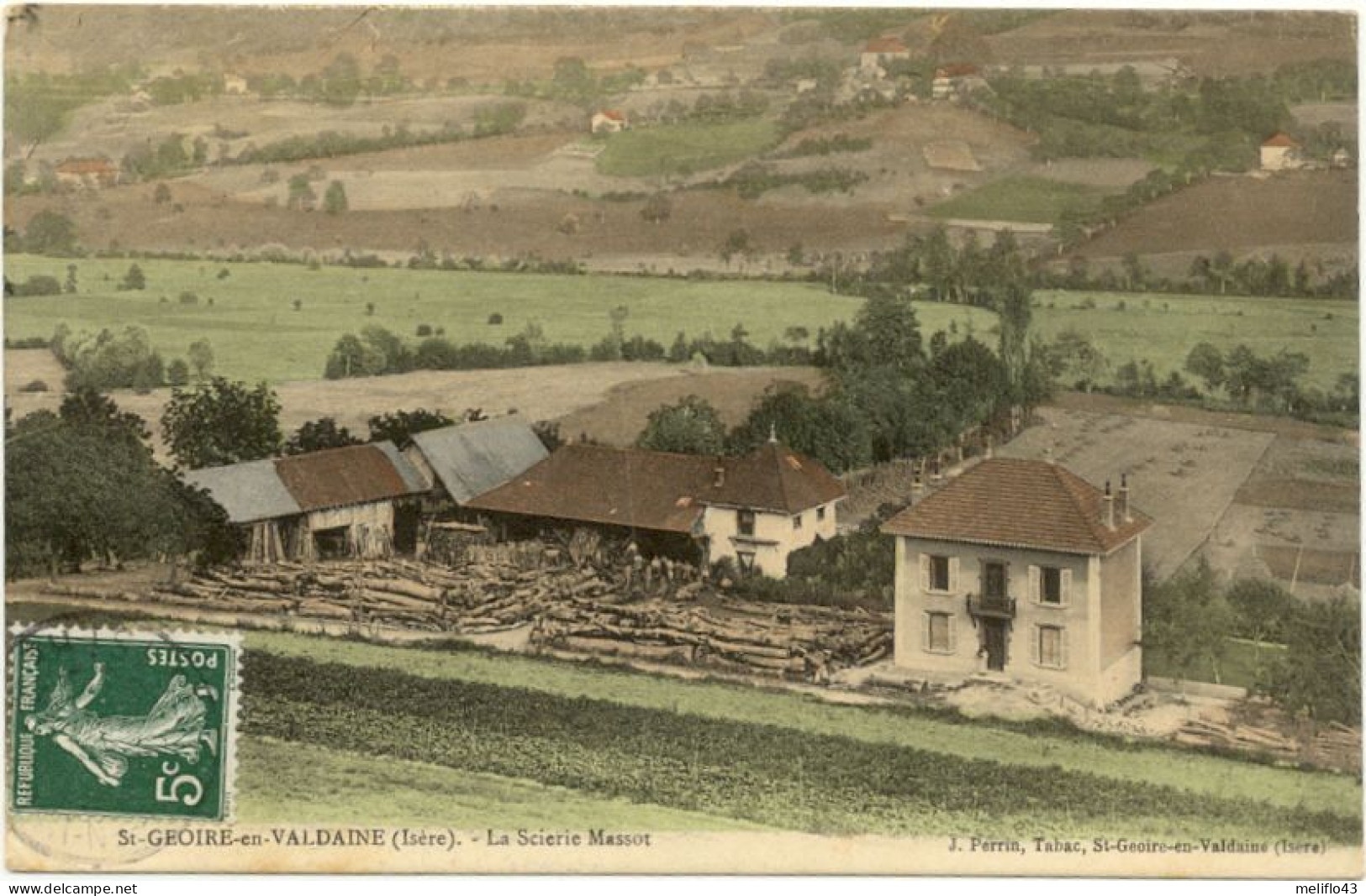 38/ CPA - St Geoire En Valdaine - La Scierie Massot (carte Trés Rare) - Saint-Geoire-en-Valdaine