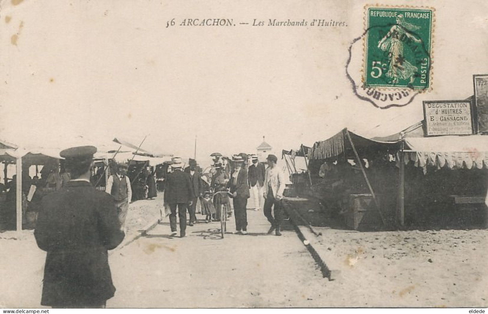 Les Marchands D' Huitres Arcachon Oyster Merchants  Cachet Train Bordeaux Arcachon  Degustation Gassagne - Mercaderes