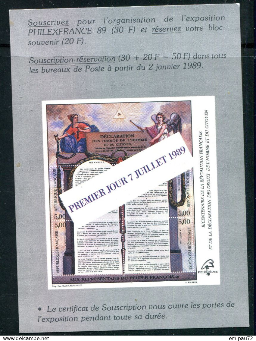 FRANCE- Carte De L'exposition Philatélique "Philexfrance 89" Paris - Esposizioni Filateliche