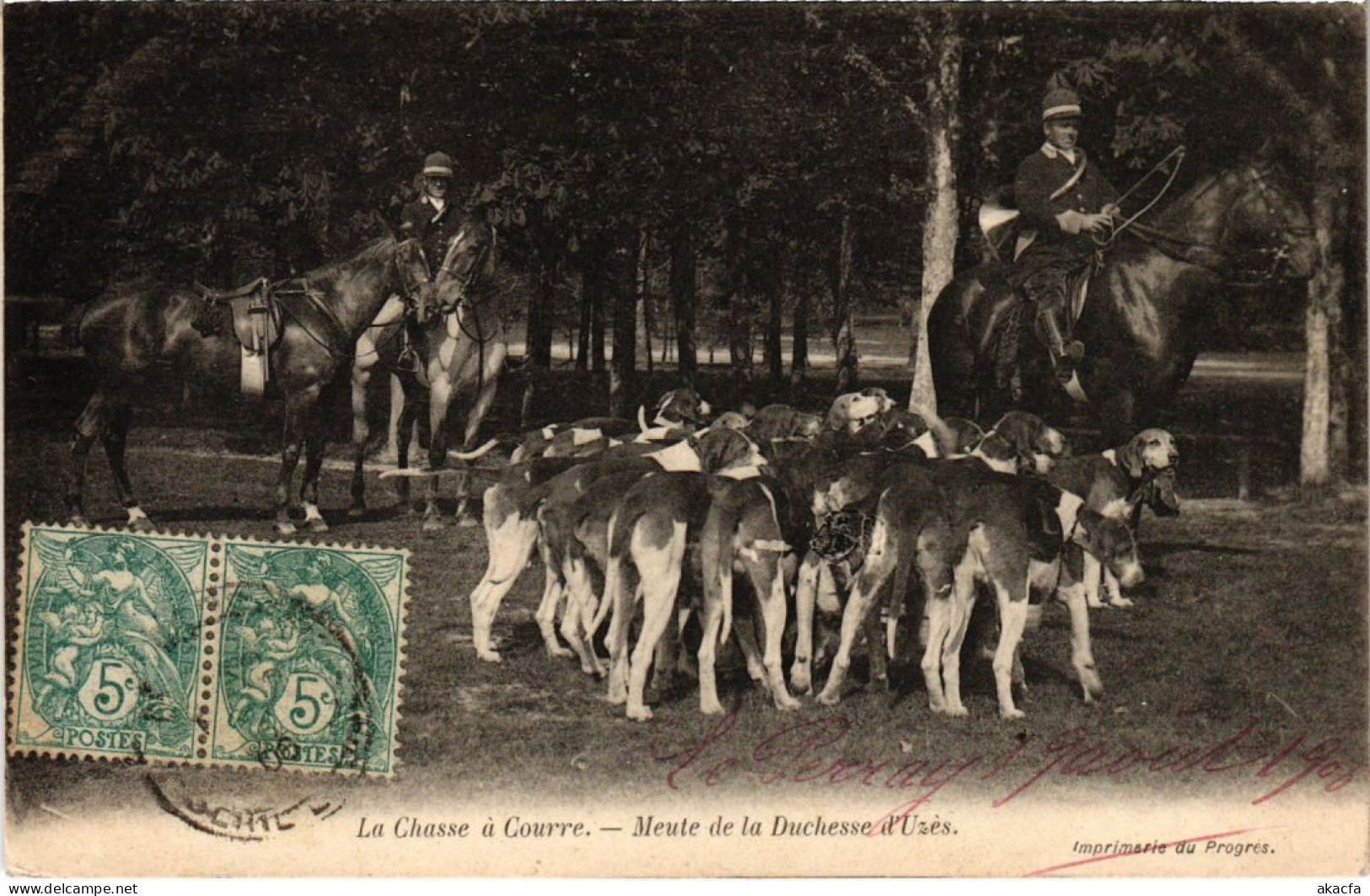 PC CHASSE A COURRE MEUTE DE LA DUCHESSE D'UZES HUNTING SPORT (a34907) - Chasse