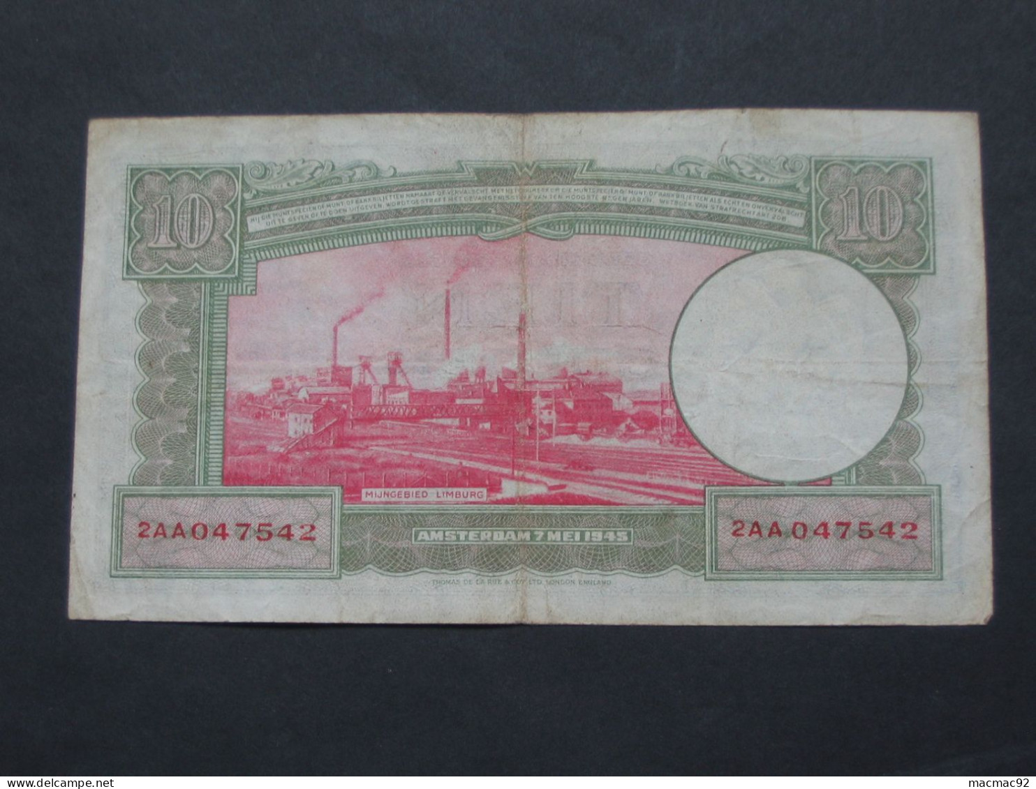 PAYS-BAS- 10 Tien Gulden 1945 -De Nederlands Bank    **** EN ACHAT IMMEDIAT **** - 10 Gulden