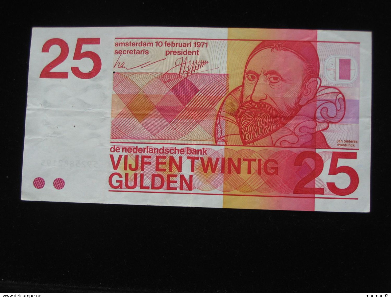 PAYS-BAS- 25 TVIJF EN TWINTIG 1971 - De Nederlandsche Bank    **** EN ACHAT IMMEDIAT **** - 25 Gulden