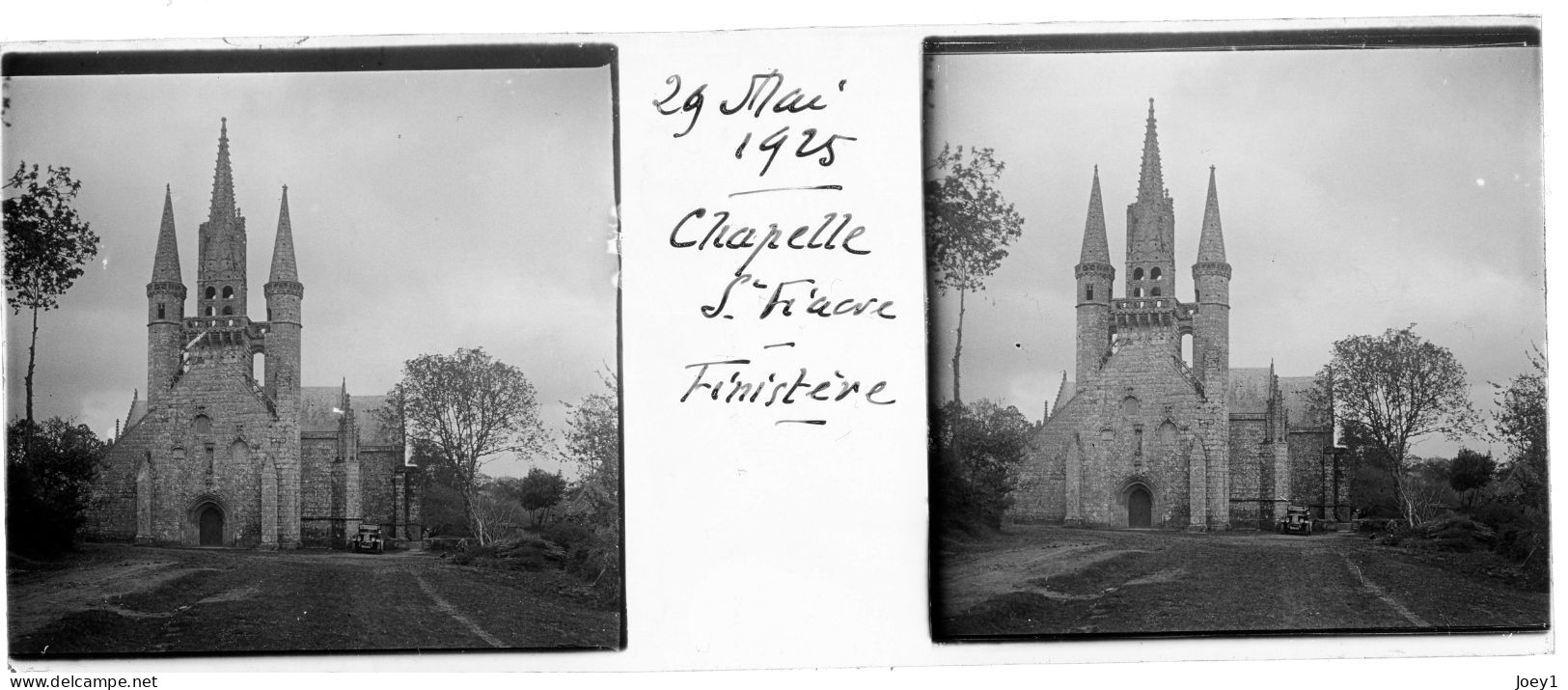 Photos Le Faouet 4 Plaques De Verres Positives  Stéréo Mai 1925 - Glasdias