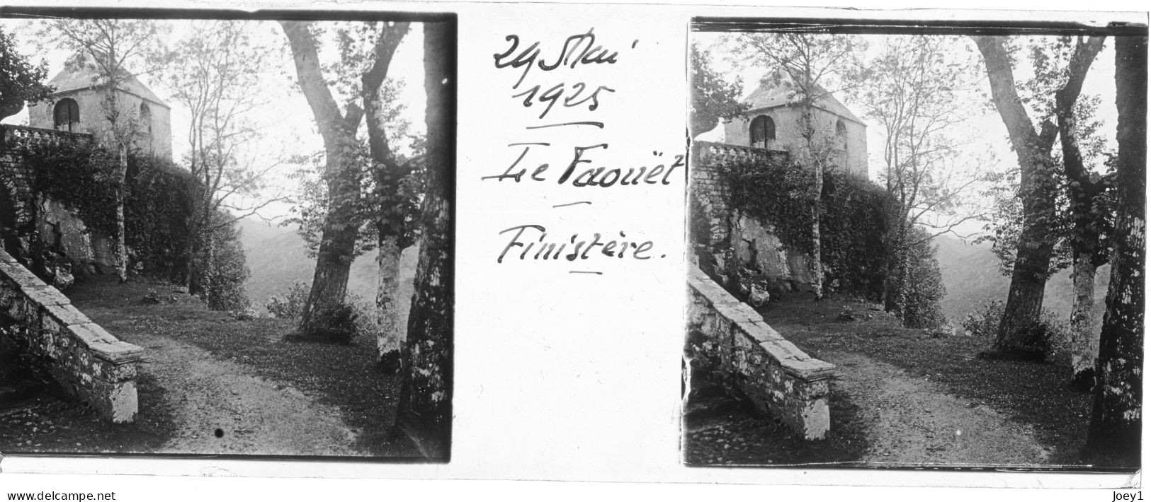 Photos Le Faouet 4 Plaques De Verres Positives  Stéréo Mai 1925 - Plaques De Verre