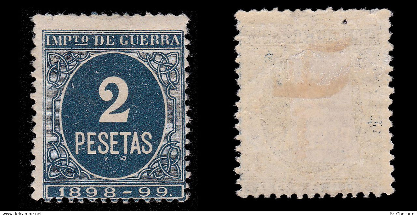 España.Alfonso XIII.1898-9.CIFRA Azul.2 P.Nuevo* .Alemany 35 - Nuevos