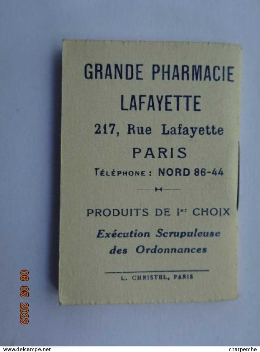 CALENDRIER 1934 GRANDE PHARMACIE PARIS  FILLETTE PREMIER BIJOU - Petit Format : 1921-40