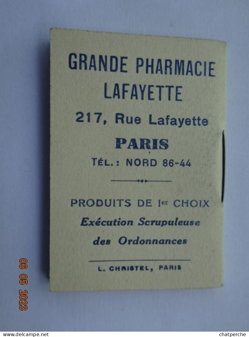 CALENDRIER 1935 GRANDE PHARMACIE LAFAYETTE PARIS  JEUNE FEMME - Petit Format : 1921-40