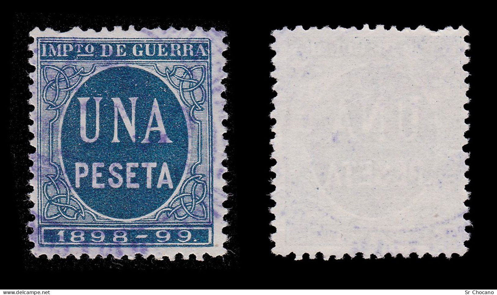 Alfonso XIII.1898-9.CIFRA Azul.1p.Uso Fiscal .Alemany 31 - Usados